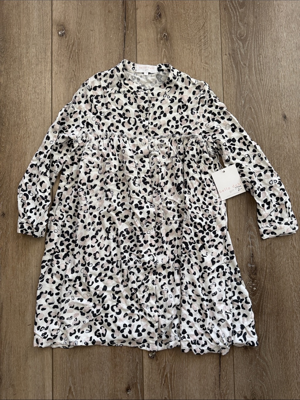 Bella Dahl Girl Leopard Print Button-Front Dress - Black & Cream